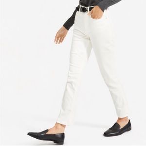 White Cheeky Straight Legged Jeans Cropped